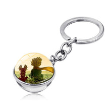 Load image into Gallery viewer, Le Petit Prince Jewelry Metal Key Chain Holder Keyring Little Prince Art Picture Double Sided Glass Ball Keychain Pendant

