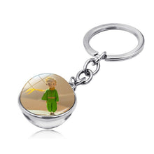 Load image into Gallery viewer, Le Petit Prince Jewelry Metal Key Chain Holder Keyring Little Prince Art Picture Double Sided Glass Ball Keychain Pendant
