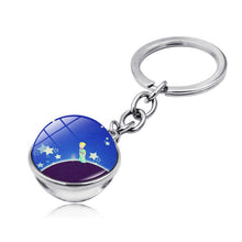 Load image into Gallery viewer, Le Petit Prince Jewelry Metal Key Chain Holder Keyring Little Prince Art Picture Double Sided Glass Ball Keychain Pendant
