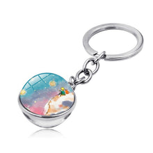 Load image into Gallery viewer, Le Petit Prince Jewelry Metal Key Chain Holder Keyring Little Prince Art Picture Double Sided Glass Ball Keychain Pendant
