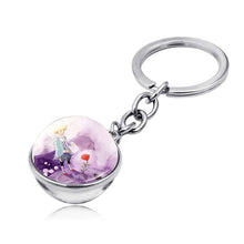 Load image into Gallery viewer, Le Petit Prince Jewelry Metal Key Chain Holder Keyring Little Prince Art Picture Double Sided Glass Ball Keychain Pendant
