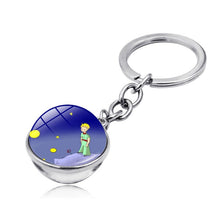Load image into Gallery viewer, Le Petit Prince Jewelry Metal Key Chain Holder Keyring Little Prince Art Picture Double Sided Glass Ball Keychain Pendant
